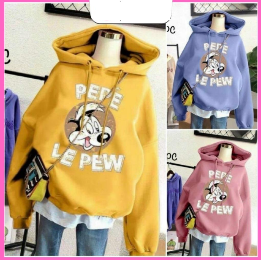 Áo Hoodie Pew Nỉ Ngoại Tay Phồng PEPE Chất In Đẹp ️ Áo Khoác Nỉ Bông In Hoạt Hình Unisex