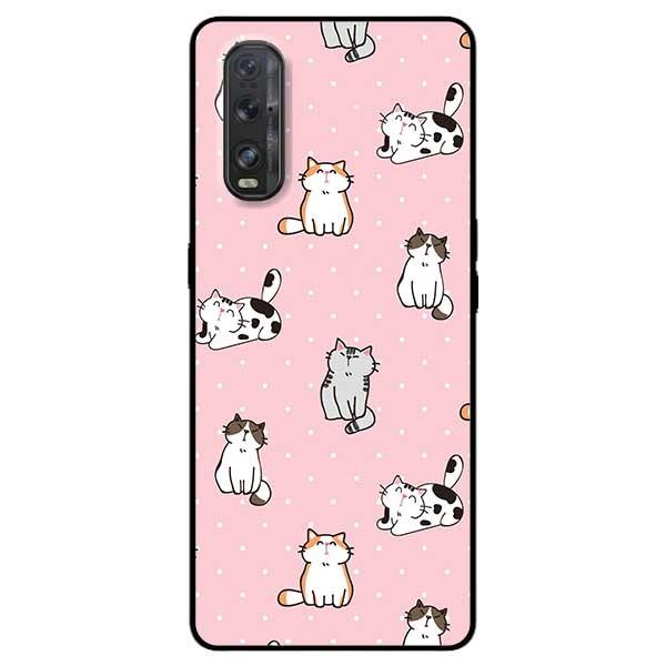 Ốp lưng dành cho Oppo A5  - A9  - Find X2 - F11 Pro mẫu Mèo Trắng Đen Nâu