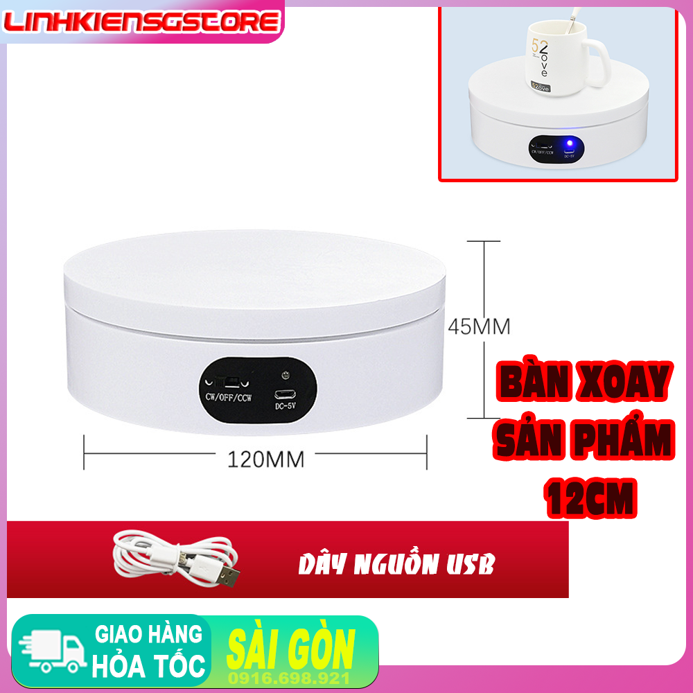 Bàn Xoay Size 12cm Chụp Ảnh Sản Phẩm Trưng Bày Xoay 360 Độ