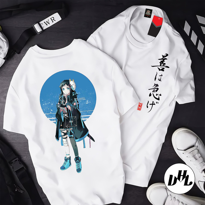 Áo thun trắng Anime, Manga Hà trụ 02, Unisex Nam Nữ có Size áo từ 25-95kg