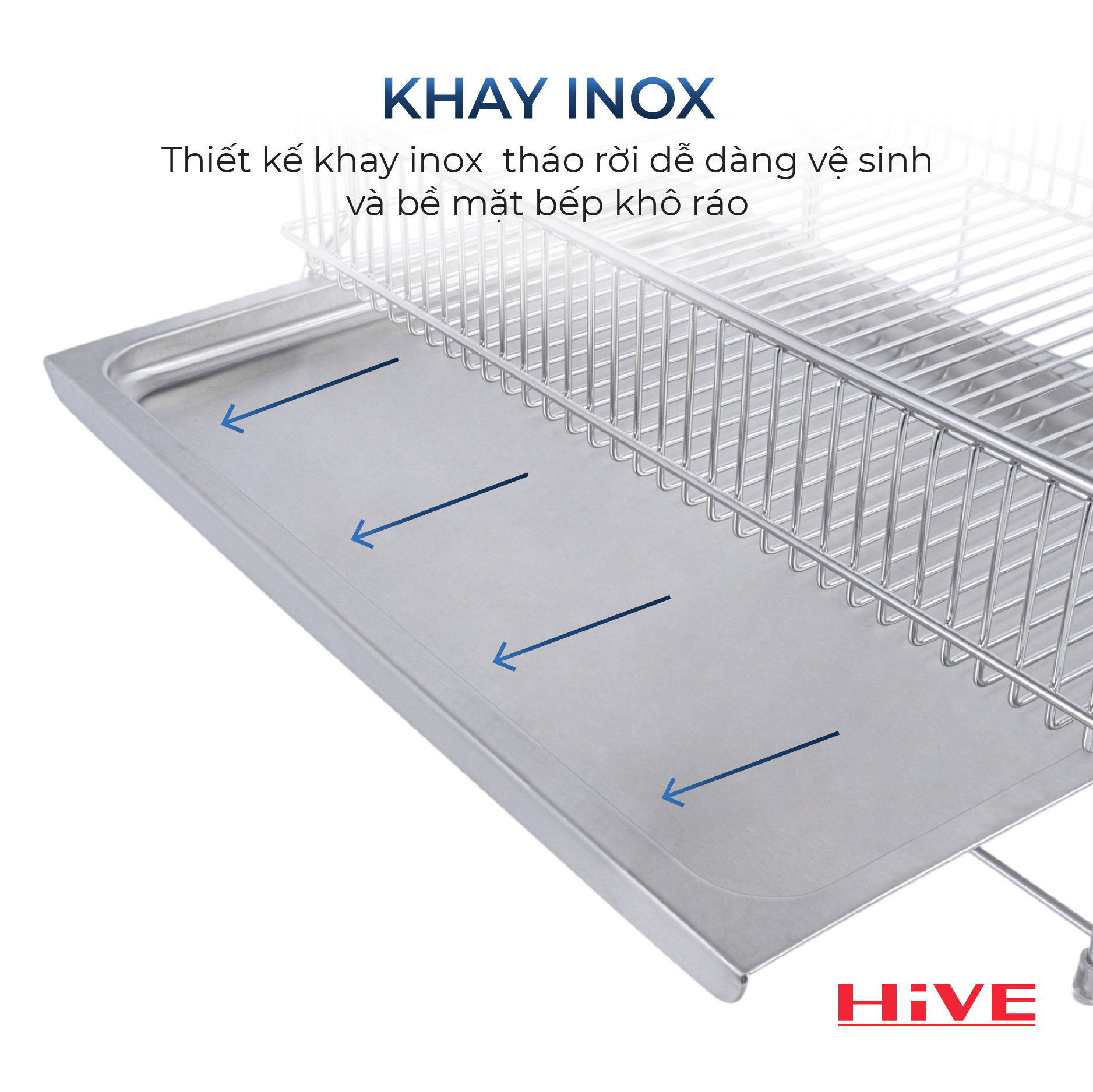 KỆ ÚP CHÉN BÁT PU HiVE BIG INOX 304