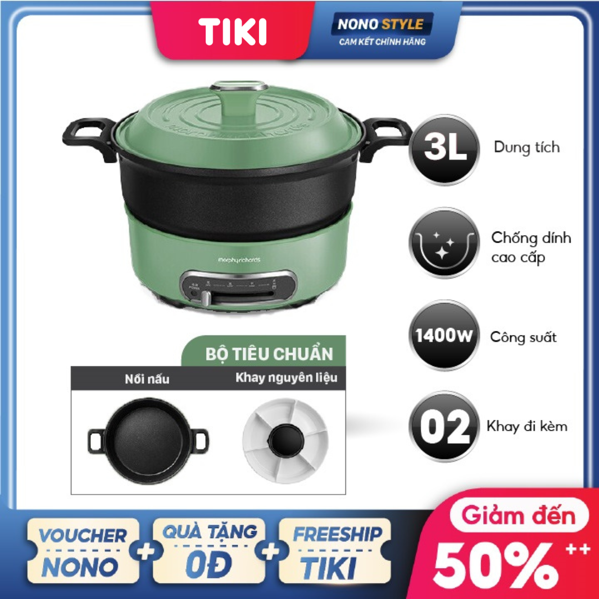 Nồi Điện Đa Năng MORPHY RICHARDS MR9089 - Hàng Chính Hãng