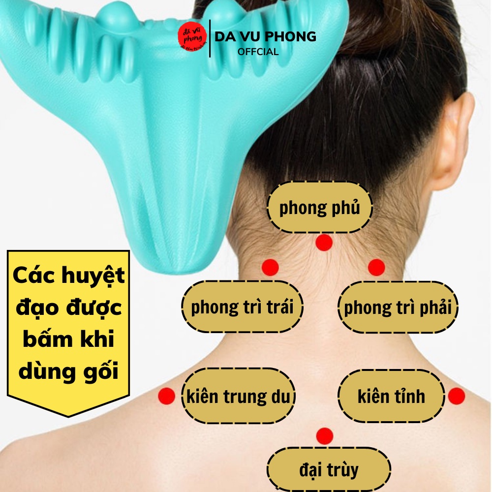 Gối massage cột sống cổ, bấm huyệt cổ vai gáy, hỗ trợ nắn chỉnh, phục hồi chức năng cổ vai gáy