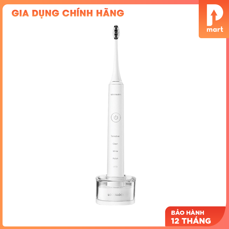 Bàn Chải Đánh Răng Điện Lock&amp;Lock ENR346WHT - DC3.7V, Trọng Lượng 235g, Sạc Không Dây - Màu Trắng