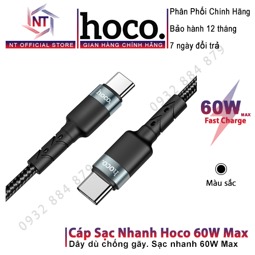 Cáp Sạc Nhanh 60W Max Hoco SU99 Chính Hãng Type C Cho Android Dây Dù Chống Gãy