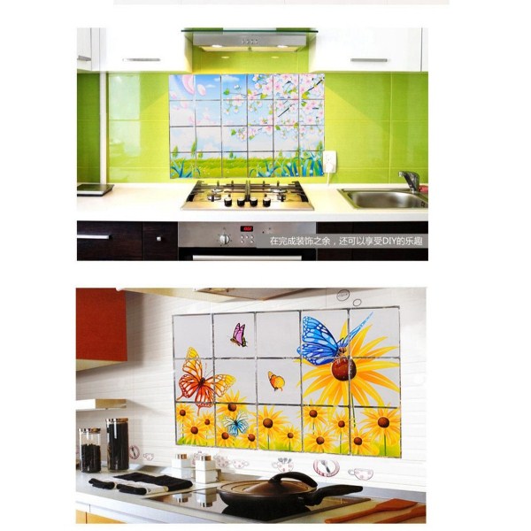 Bộ 2 Giấy dán bếp chịu nhiệt loại lớn 60x90cm - giao mẫu ngẫu nhiên