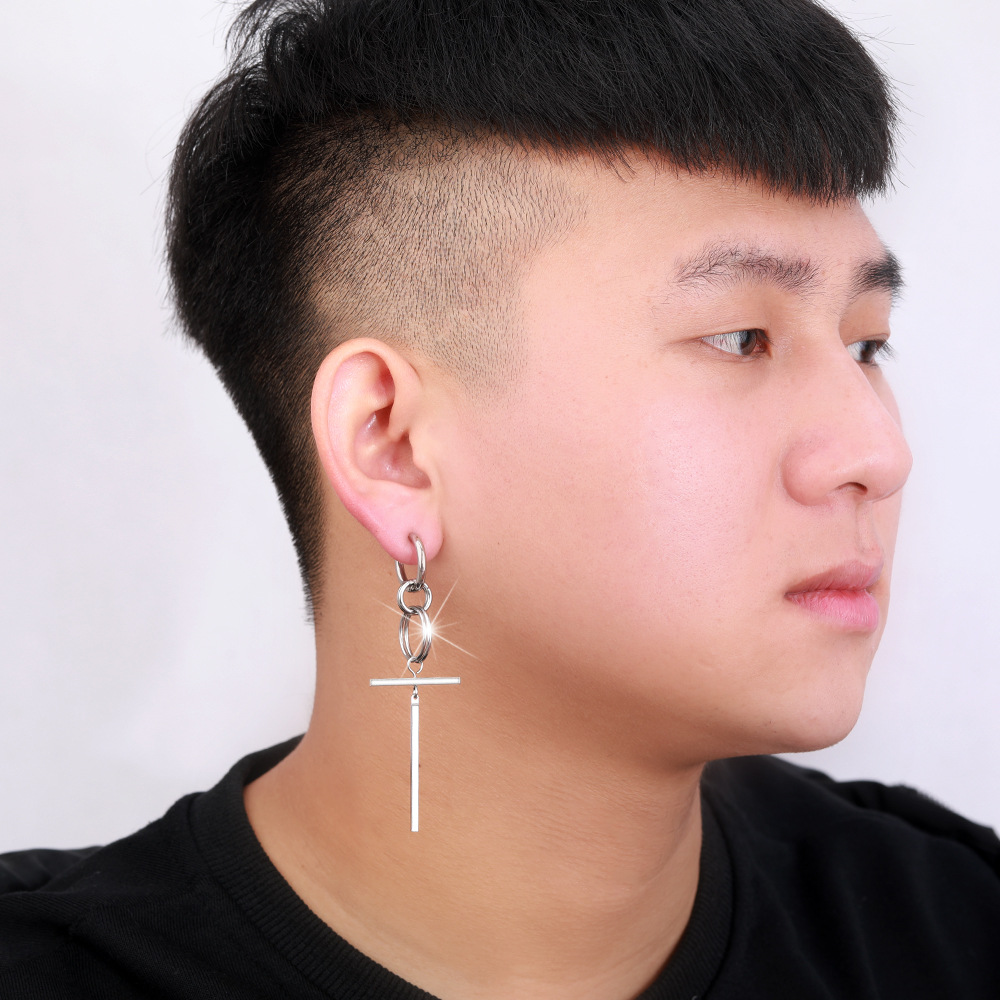 Bông tai unisex ý tưởng hình học mạnh mẽ bụi bặm