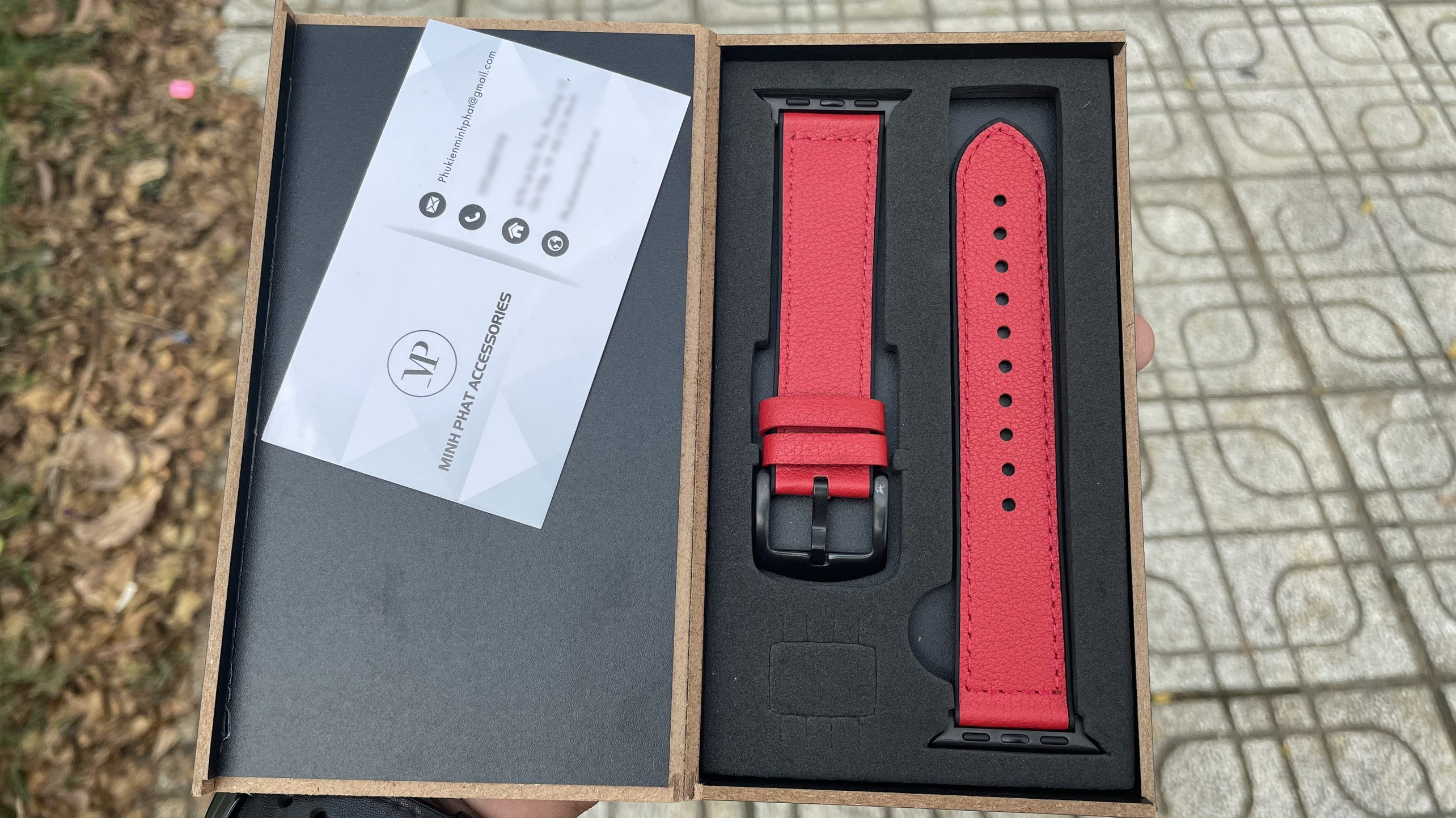 Dây da sáp dầu Vintage cao cấp dành cho Apple watch 40mm/44mm/38mm/42mm kèm hộp gỗ cho Apple watch Series 7 6 SE 5 4 3 2 41mm 45mm