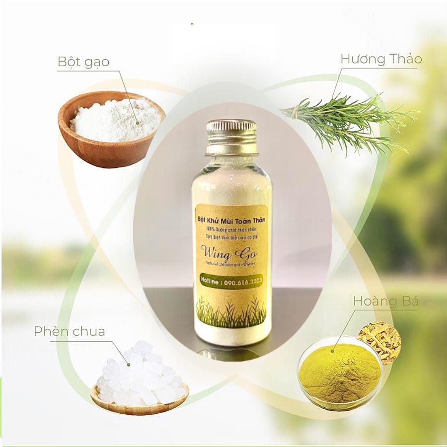 Bột khử mùi HÔI NÁCH Toàn Thân - Hết hôi nách sạch hôi chân