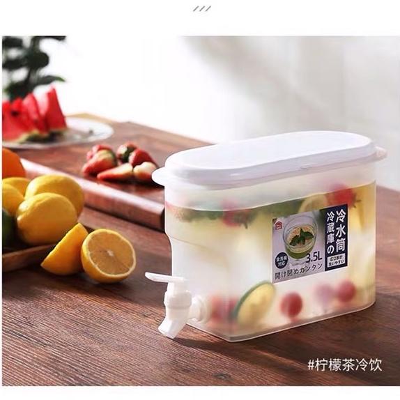 Bình đựng nước tủ lạnh 3,5L có vòi van khoá tiện dụng, bình pha nước giải khát mùa hè