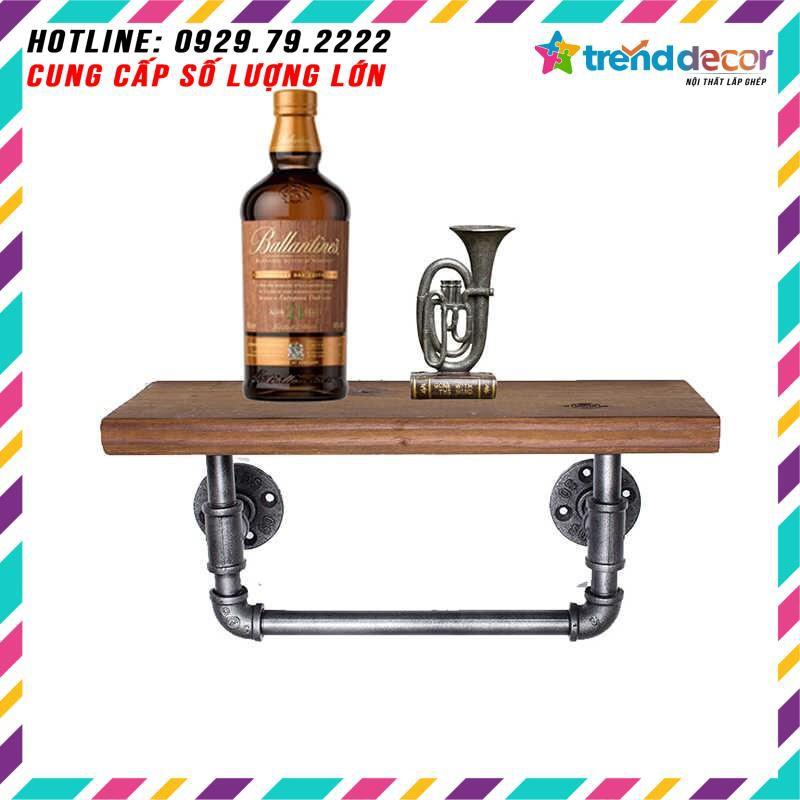 Giá treo kiêm kệ ống nước treo tường gỗ