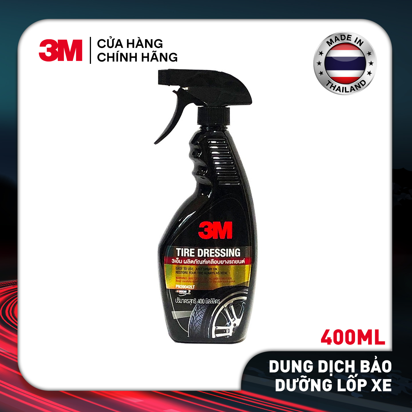 Chai Xịt Bảo Dưỡng Lốp Xe Ô Tô 3M 39042 LT 3M Tire Dressing (400ml)