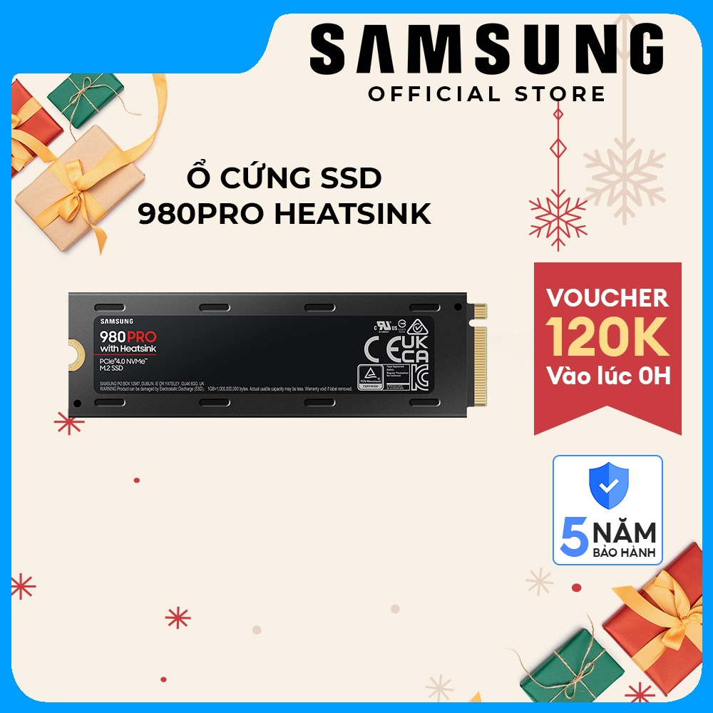 Ổ cứng gắn trong SSD Samsung 980PRO Heatsink 1TB | 2TB PCIe 4.0 x4 NVMe1.3c M2 2280 V-NAND - Hàng chính hãng