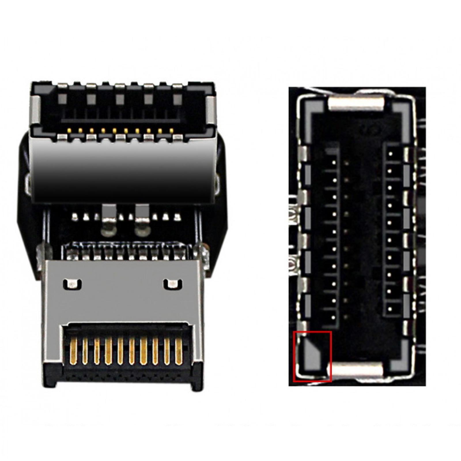 Type E USB 3.1 Front Panel Header 90 Degree Elbow for Computer Motherboard Style