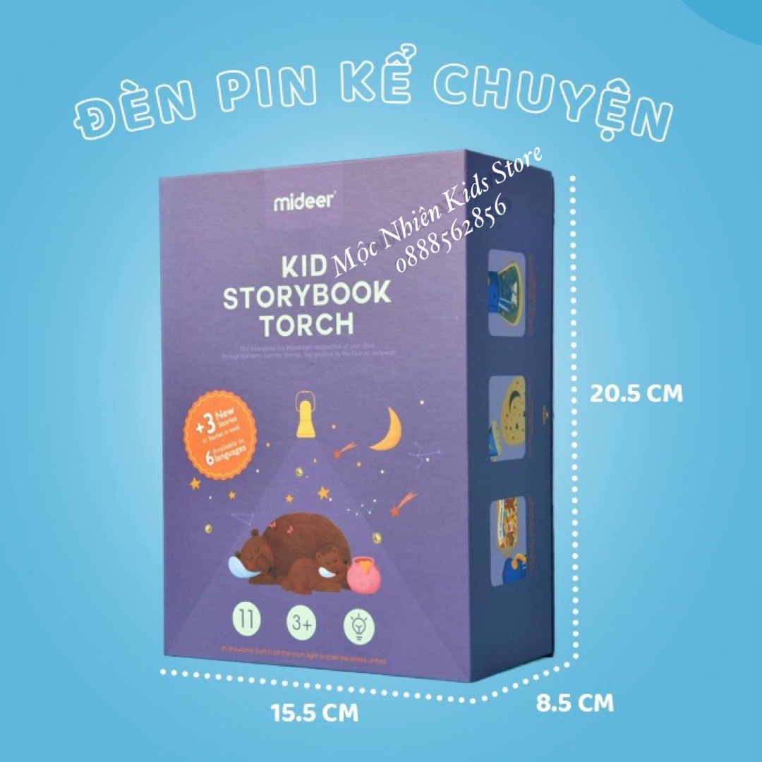 Đồ Chơi Đèn Pin Kể Chuyện MIDEER Kết Hợp Đèn Ngủ - Mideer StoryBook Storch - Phiên Bản 11 Truyện và 12 Truyện