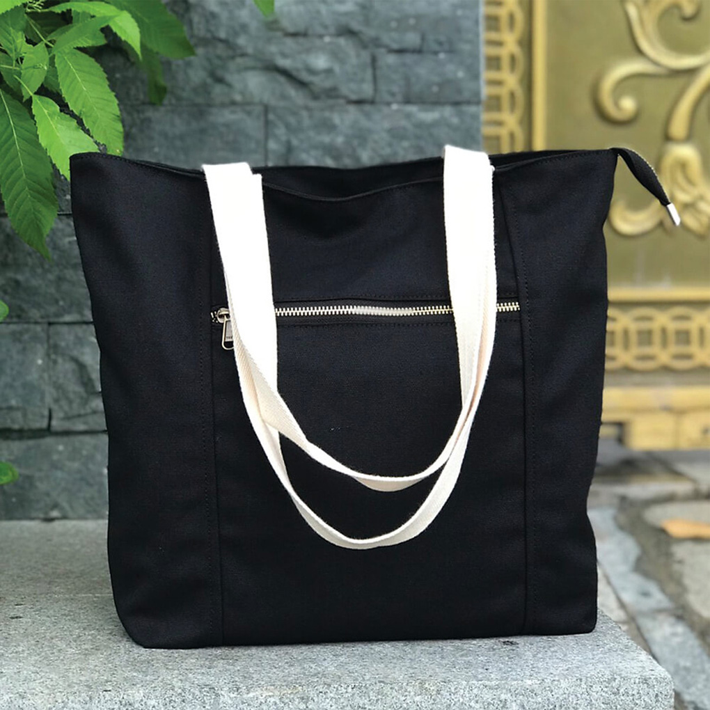 Túi tote vải canvas cỡ lớn thời trang nam nữ đi làm đi học