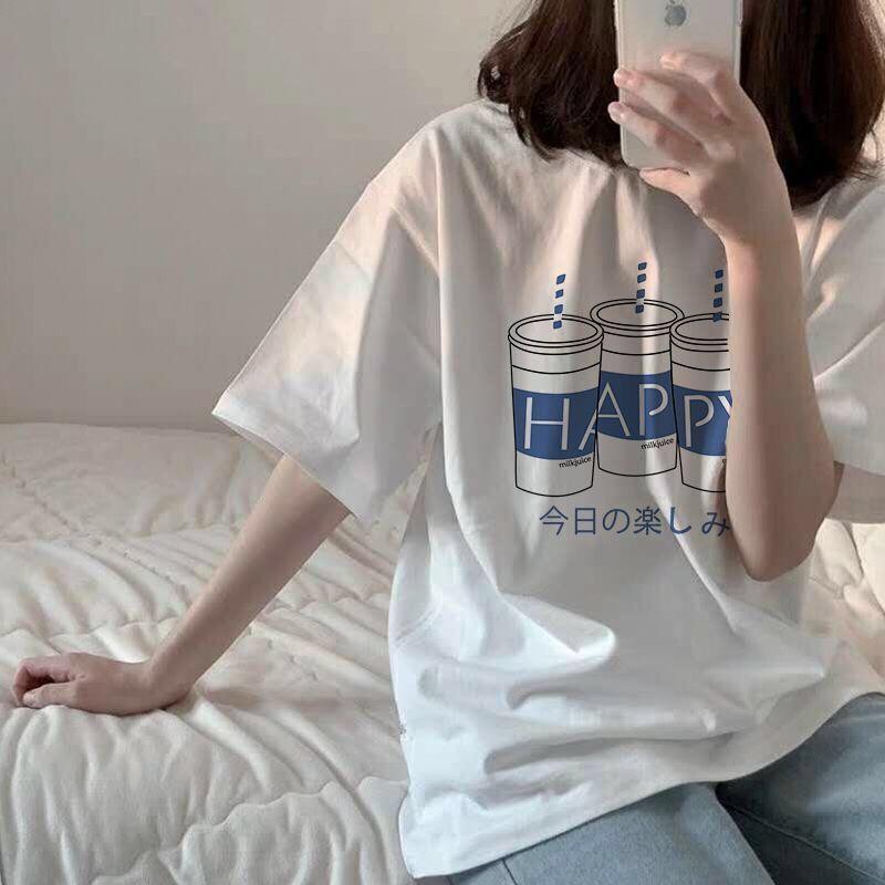 Áo Thun Unisex In 3 Ly Nước HAPPY