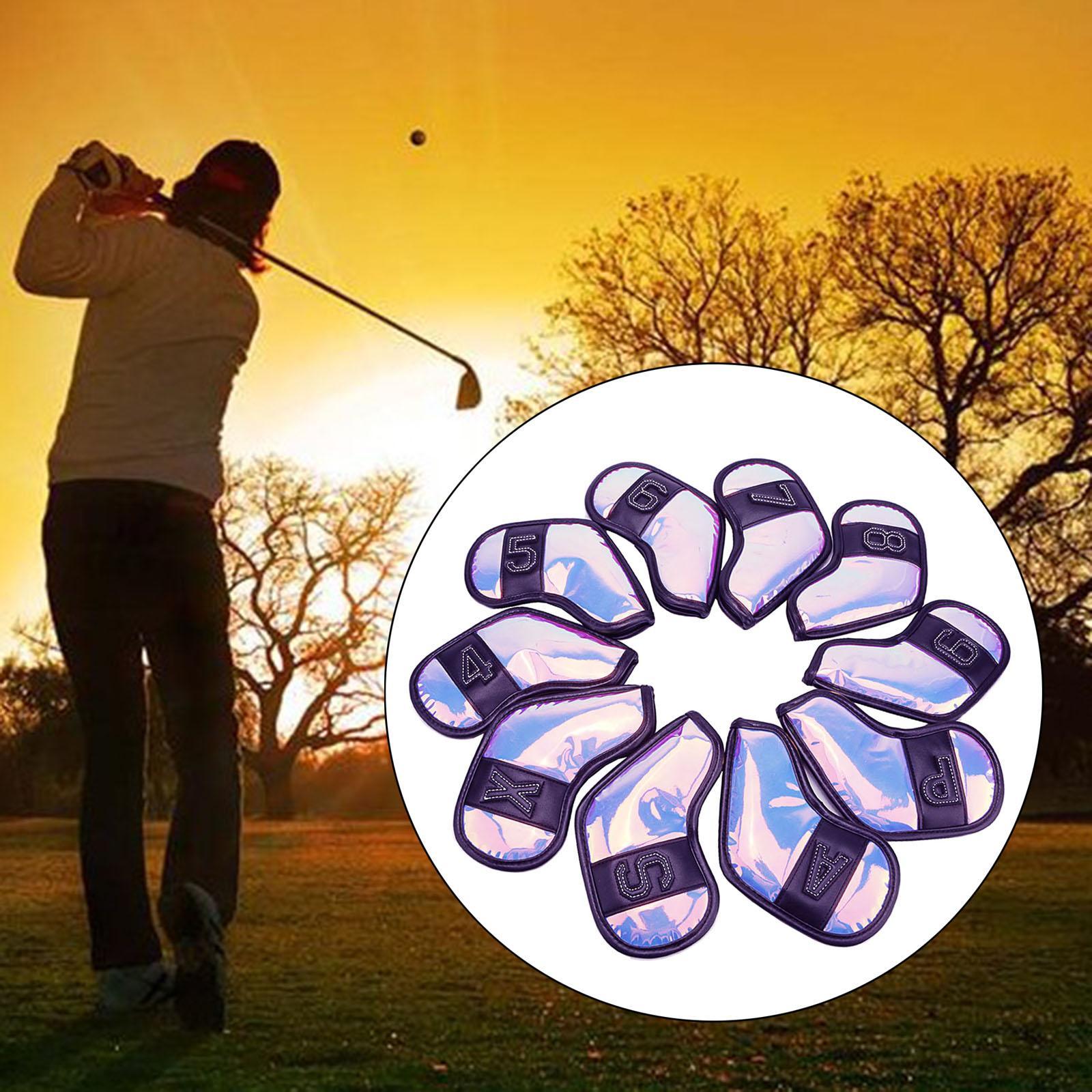 10Pcs Club Head Covers with Number Embroidery Golf Iron Headcover