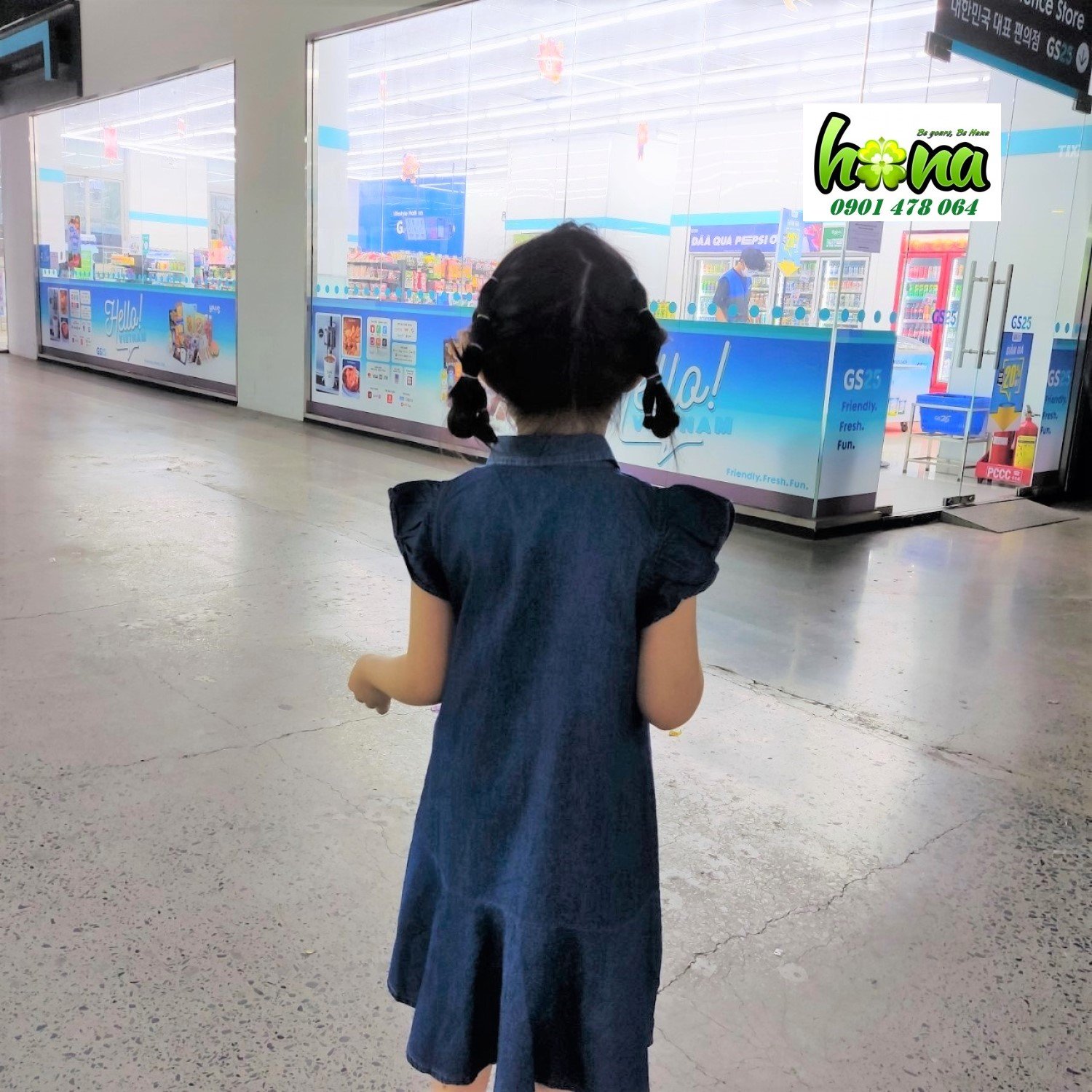 G00000715 Đầm jean tay cánh tiên đẹp bé gái, Chất jean mềm mát
