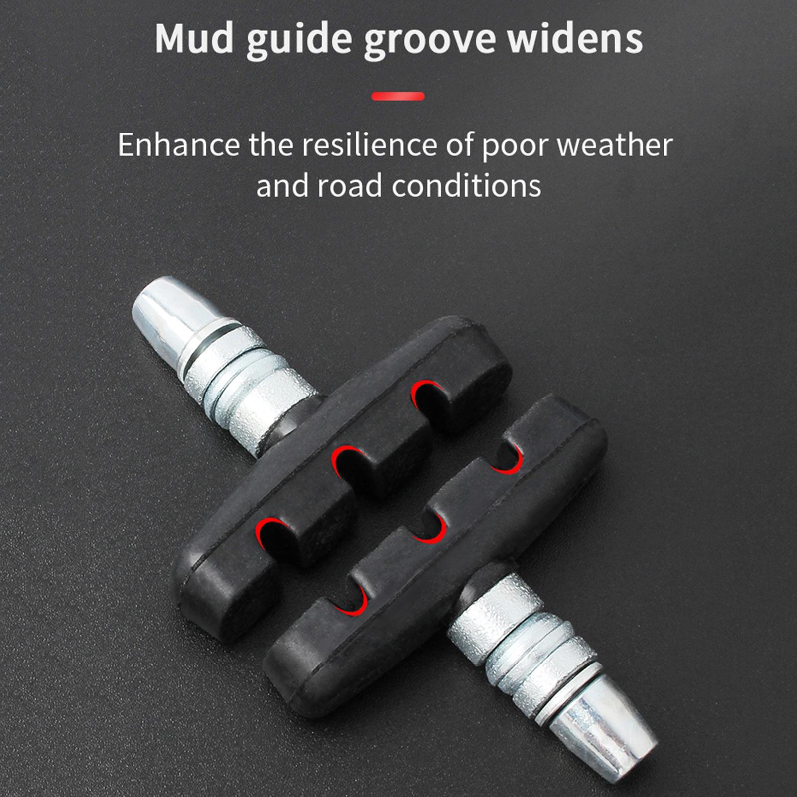 Bike V Brake Pad Replacement V-Brake Blocks Brakes Caliper Rubber Shoes Pads