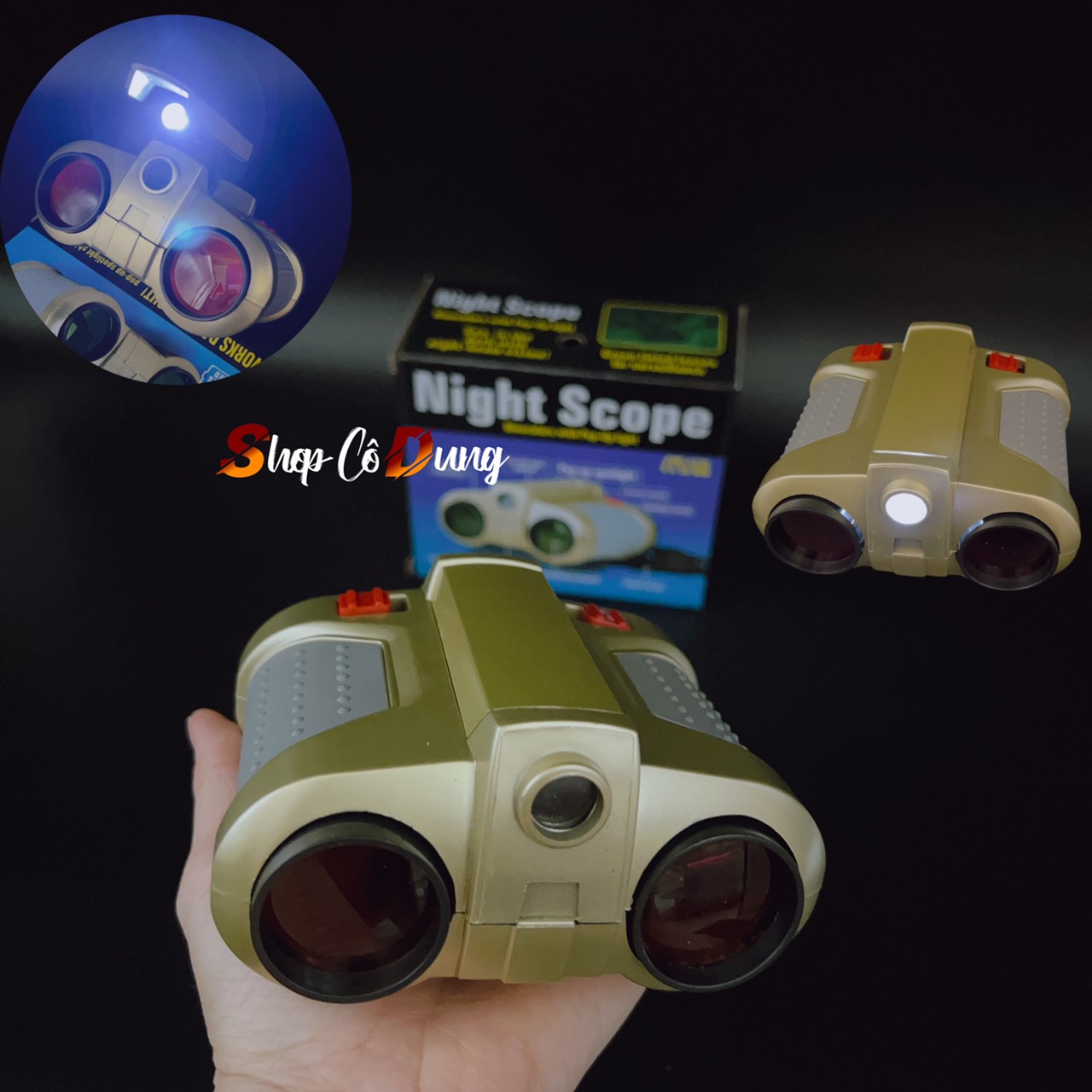 Ống dòm đồ chơi cho bé chỉnh to nhỏ, ống nhòm có đèn mẫu mới ra - Quà tặng yêu thích cho bé