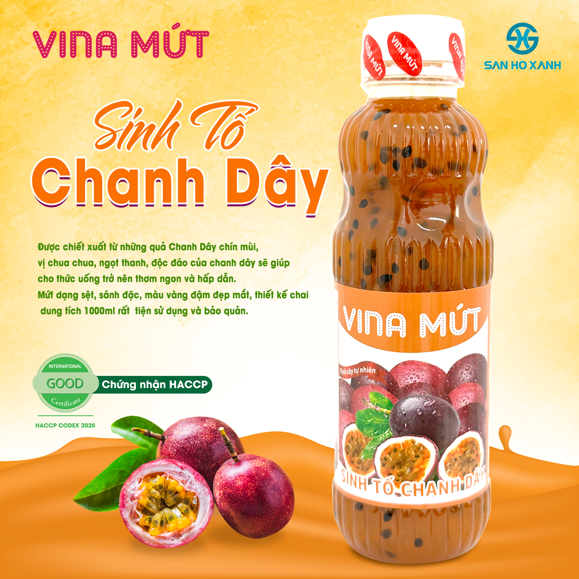 Sinh Tố VINA MỨT 1000ml - 10 Vị Trái Cây Tươi Tự Nhiên