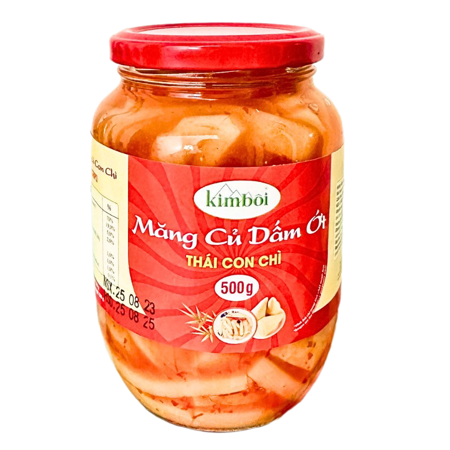 Măng Củ Dấm Ớt Thái Con Chì Kim Bôi - Lọ 500g