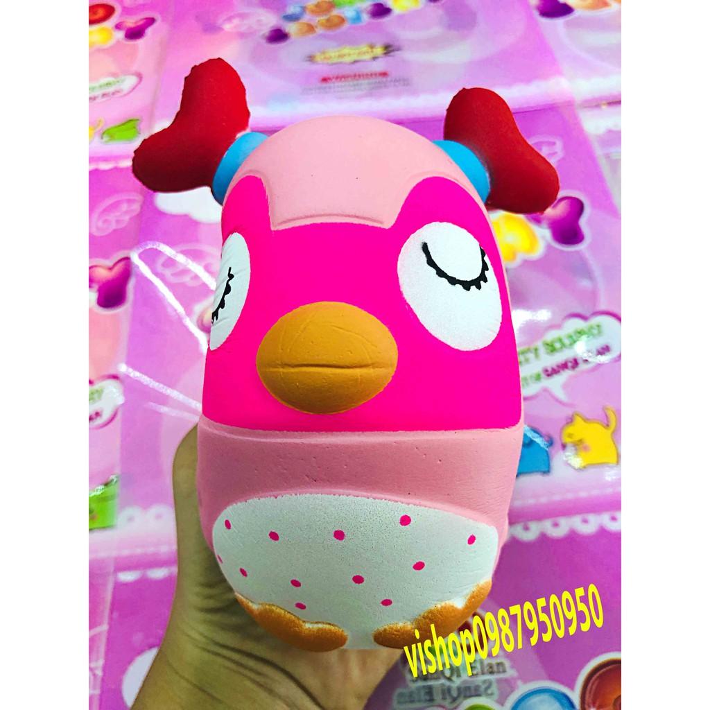 ĐỒ CHƠI SQUISHY CÚ MÈO TRÒN NHẮM MẮT