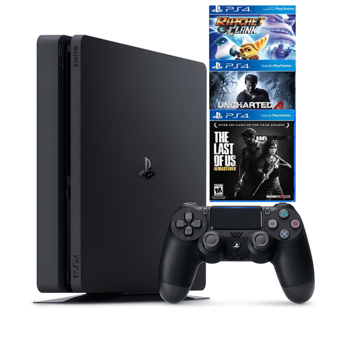 Máy Chơi Game Ps4 Slim 1tb Model2218b Kèm 3 Game Uncharted 4 ,The Last Of Us ,Ratchet &amp;amp; Clank - Chính Hãng Sony Việt Nam