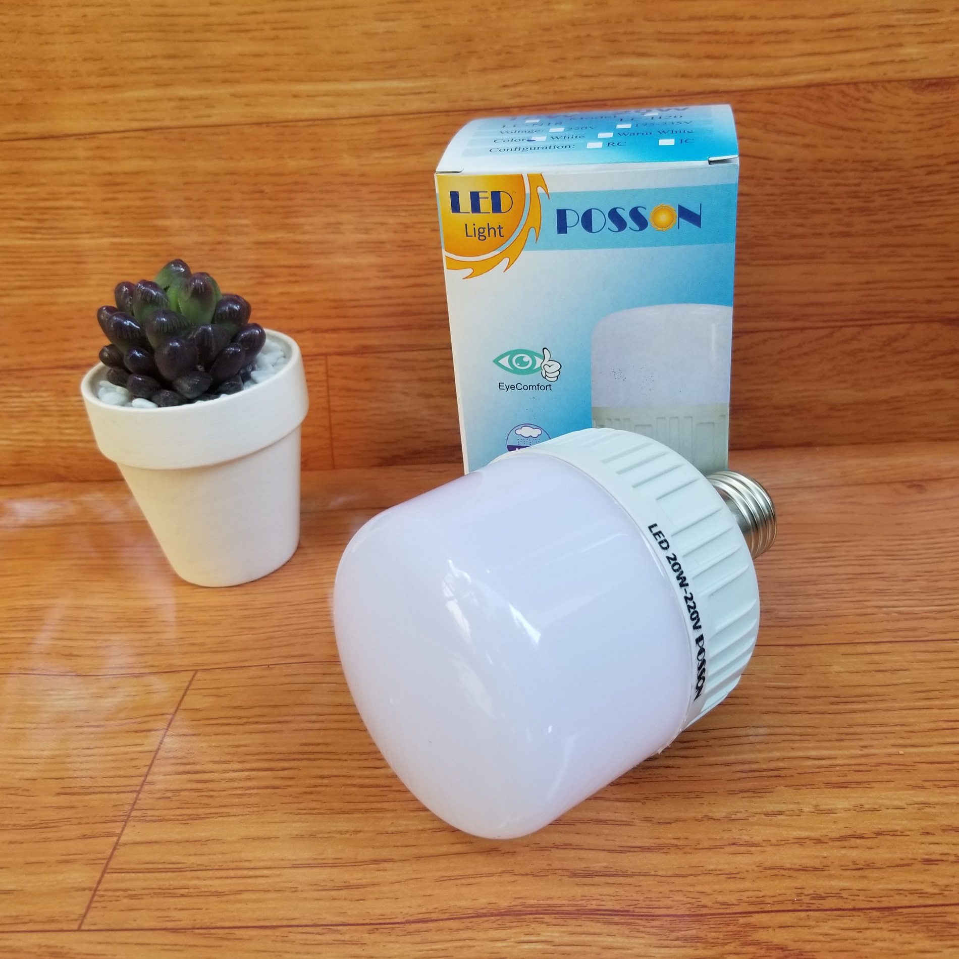 Sỉ 50 Bóng đèn Led trụ 20w bup trụ T80 bulb siêu sáng tiết kiệm điện kín chống nước mưa Posson LC-20x