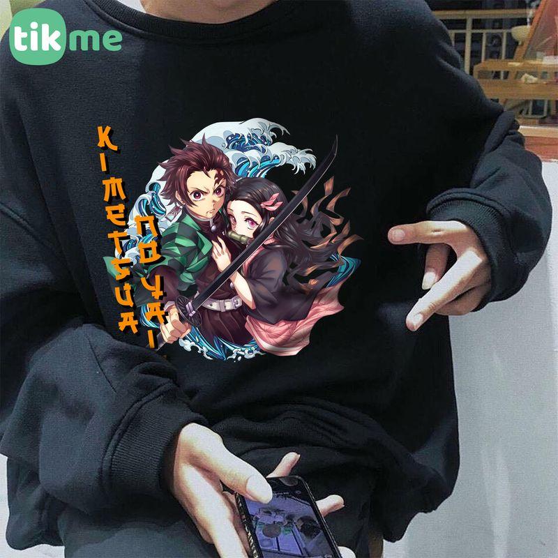 Áo nỉ sweater tikme unisex Tanjiro và phong cách Nhật tanjiro có ảnh thật shop tự chụp size XS-2XL