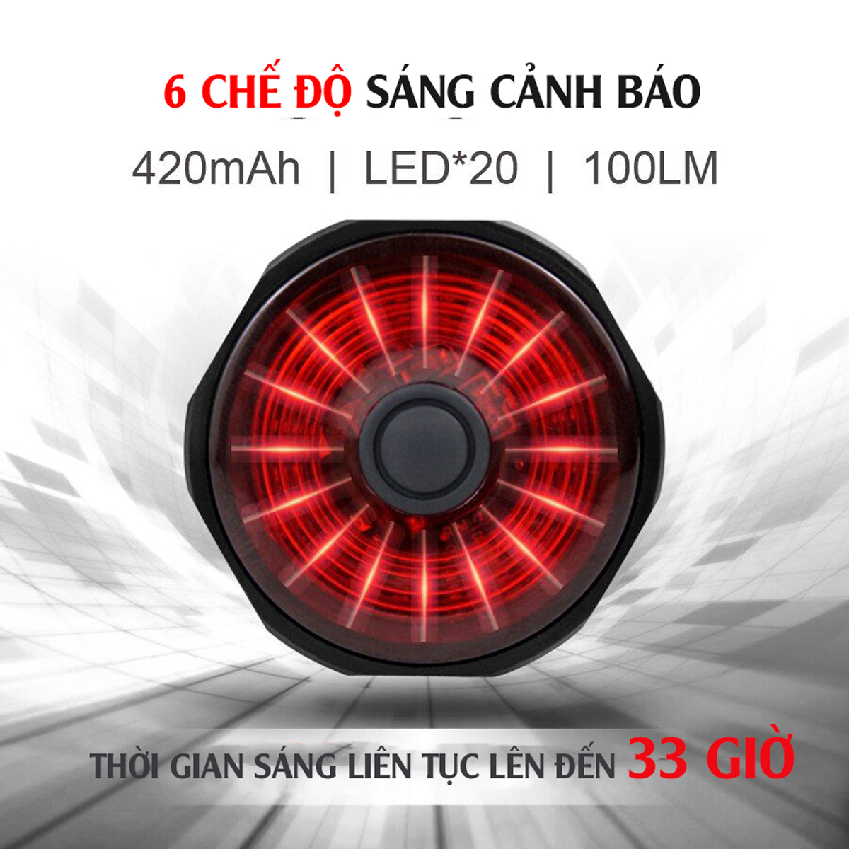 Đèn Đuôi LED Xe Đạp Thông Minh Cảnh Báo Ban Đêm Có Cảm Biến Chuyển Động Và Báo Đèn Khi Phanh Xe Chống Nước Sạc Điện USB MAILEE - Hàng Chính Hãng