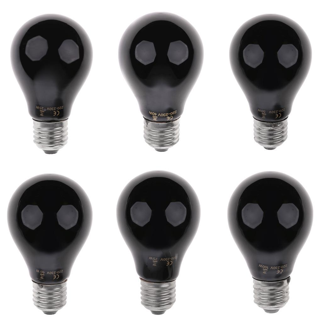 Glass Pet Heating Lamp Winter Heat Emitter Lamp Bulb E27 Black