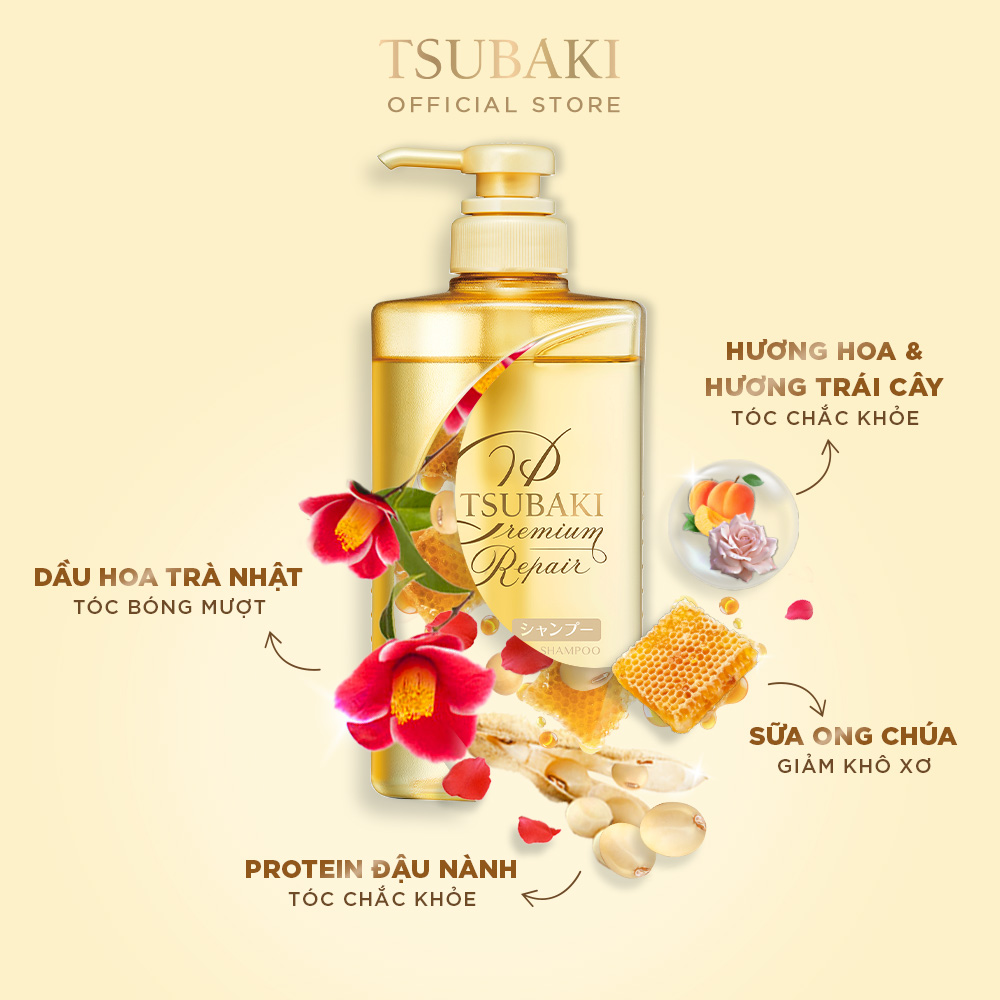 Dầu Gội TSUBAKI Phục Hồi Ngăn Rụng Tóc 490ml