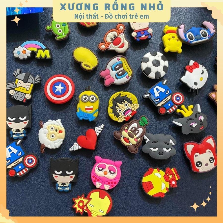 Sticker dán dép - Phụ kiện nút giày Crocs Jibbitz đơn giản dễ thương cho dép khủng long, dép bít đầu