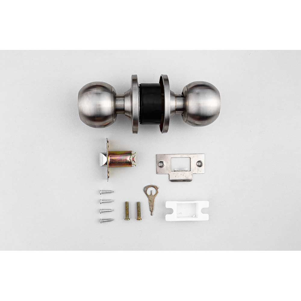 Ổ khóa cửa tay nắm tròn Huy Hoàng Con Voi EX05 cao cấp làm từ hợp kim inox màu bạc, lõi khóa đồng vàng, chìa vi tính, dành cho cửa thông phòng, cửa vệ sinh