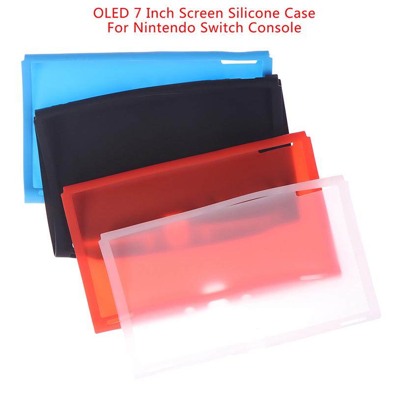 Vỏ silicon mềm 4 màu cho Nintendo Switch Phiên bản màn hình OLED 7 inch Vỏ da cho bảng điều khiển NS 7" 1 Vỏ silicon cho bảng điều khiển Màu sắc: Đen