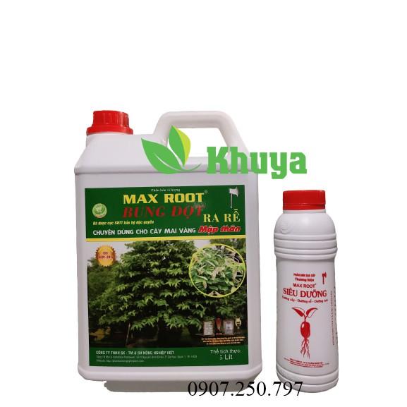 Phân bón vi lượng Max Root Bung Đọt Ra rễ cal 5 lít Tặng kèm 1 chai phân bón