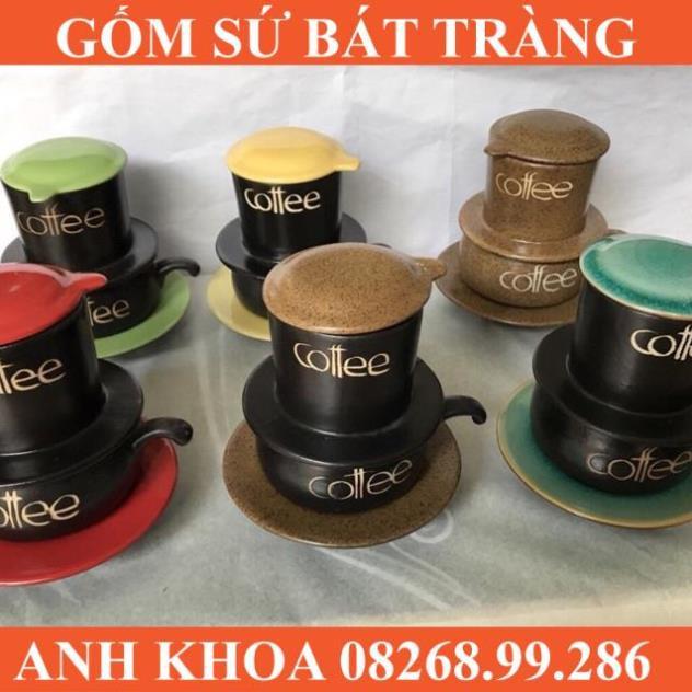 Bộ phin coffee + cốc+ đĩa ( or bếp đốt) Bát Tràng - Gốm sứ Bát Tràng Anh Khoa