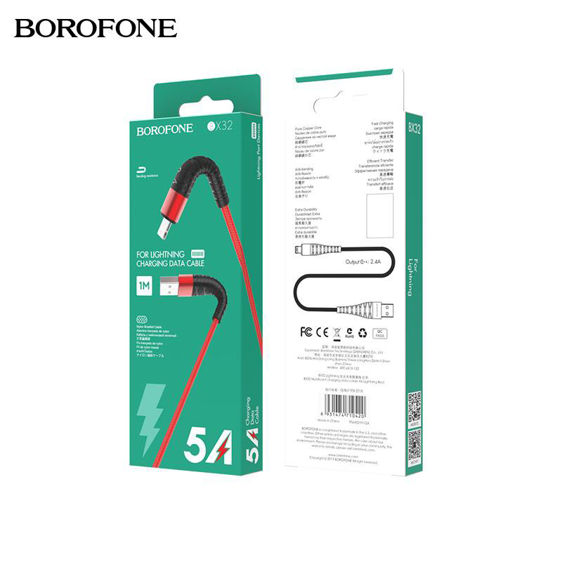 Cáp Sạc Borofone BX32 Lightning - Sạc Nhanh 5A - Hàng Chính Hãng