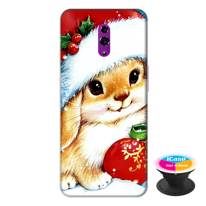 Ốp lưng điện thoại Oppo Reno hình Mèo Xuân tặng kèm giá đỡ điện thoại iCase xinh xắn - Hàng chính hãng