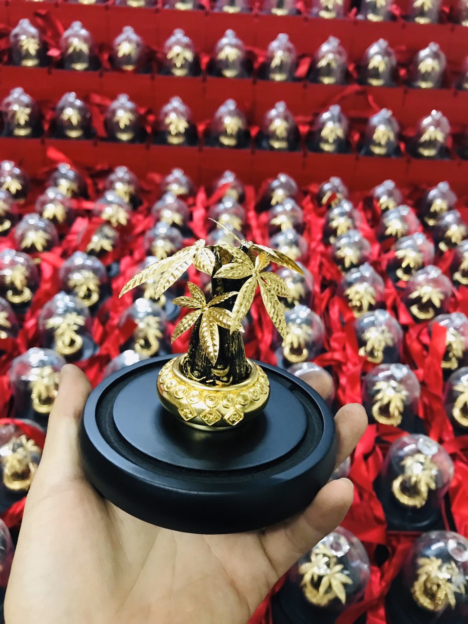 Chậu cây kim ngân dát vàng 24K 11.15cm