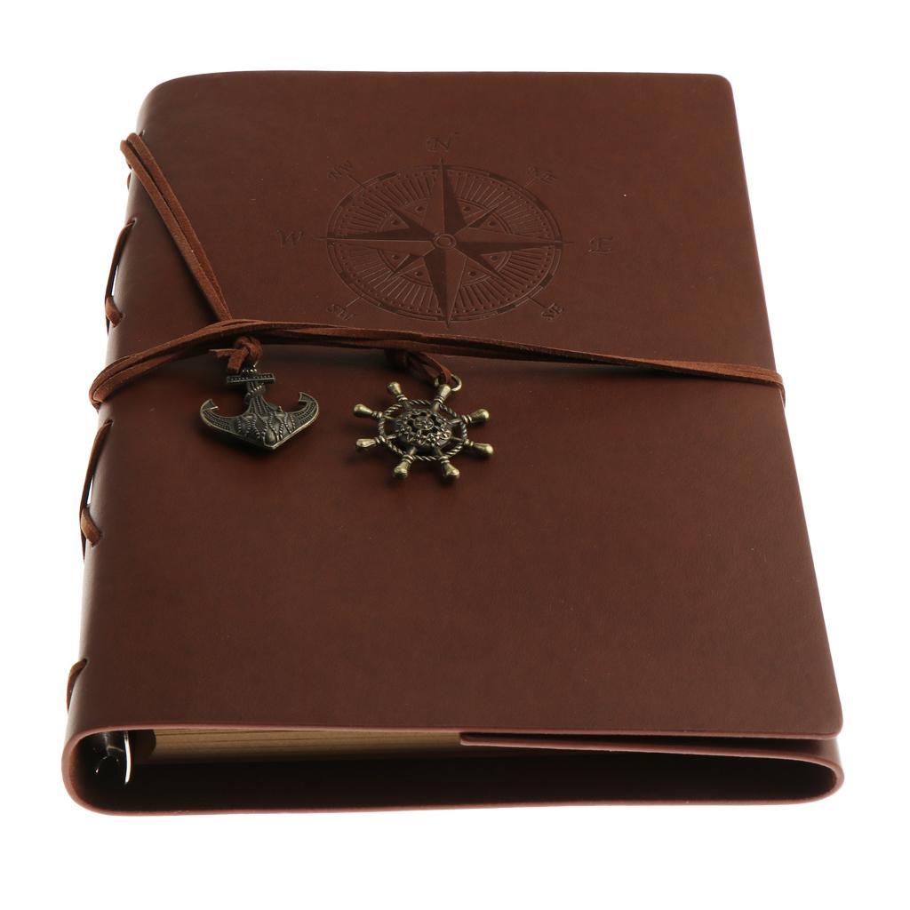 3pcs Leather Notebook Loose Leaf Blank Notebook A5 Portable Writing Notebook