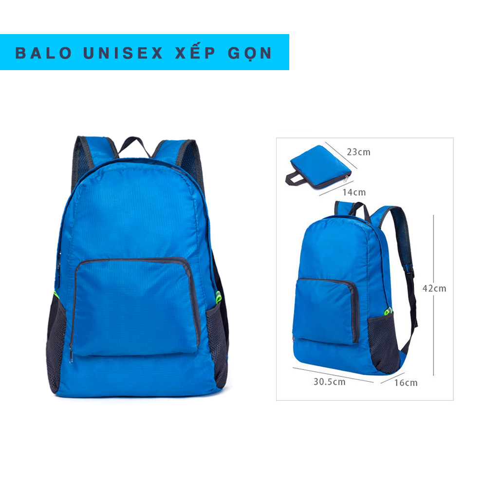 Balo du lịch unisex xếp gọn đa năng, chống thấm BZB003