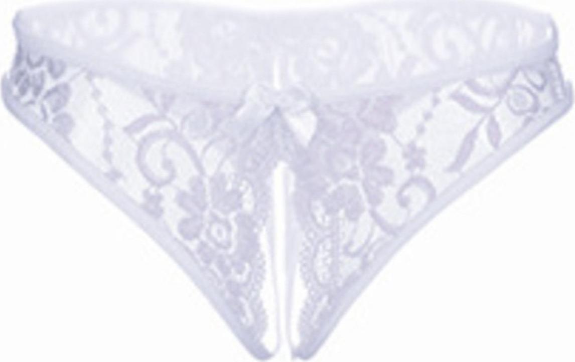 Quần lót nữ ren gợi cảm xẻ đáy - màu trắng