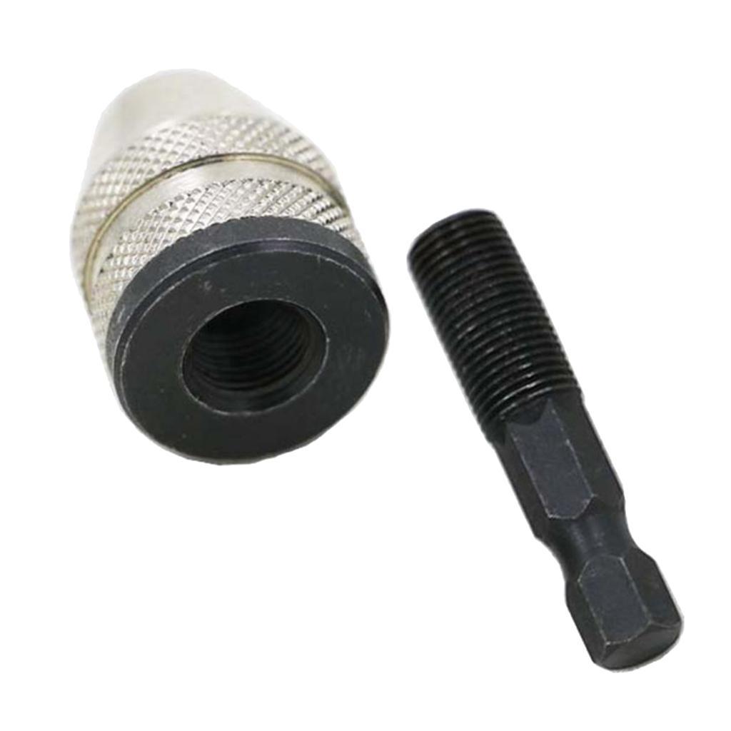 Keyless Drill Chuck Screwdriver Adapter with Quick Change 1/4 Inch Hex Shank