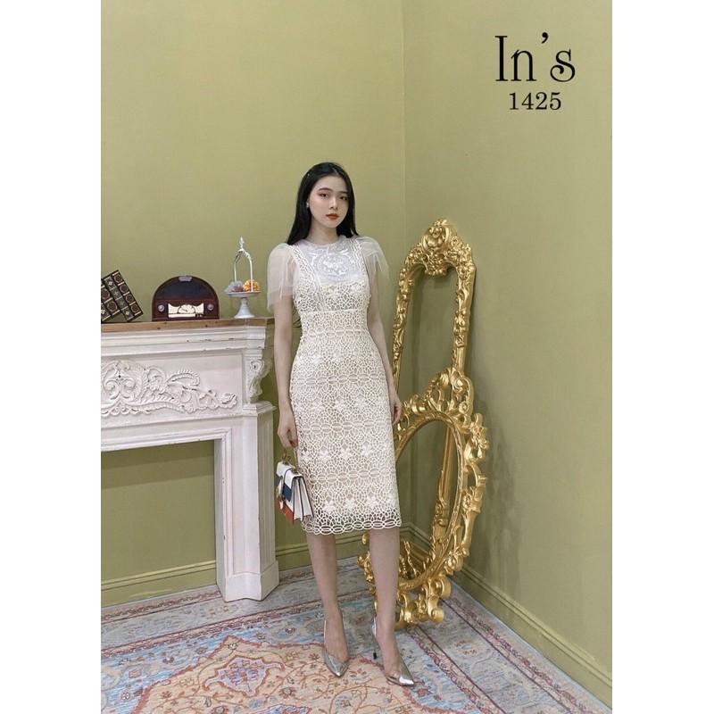 Váy ren body tay lưới