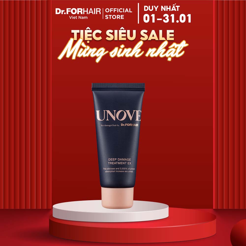 Dầu xả phục hồi nuôi dưỡng chăm sóc tóc khô và hư tổn nặng Dr.FORHAIR UNOVE Deep Damage Treatment Ex