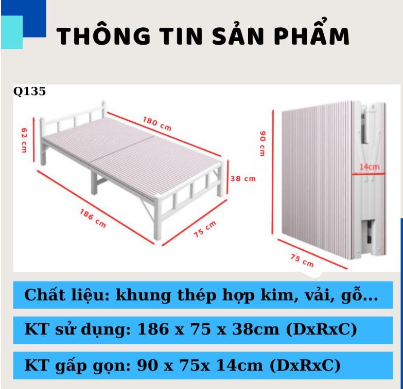 Giường gấp gọn thông minh NIKITA NKT-Q135
