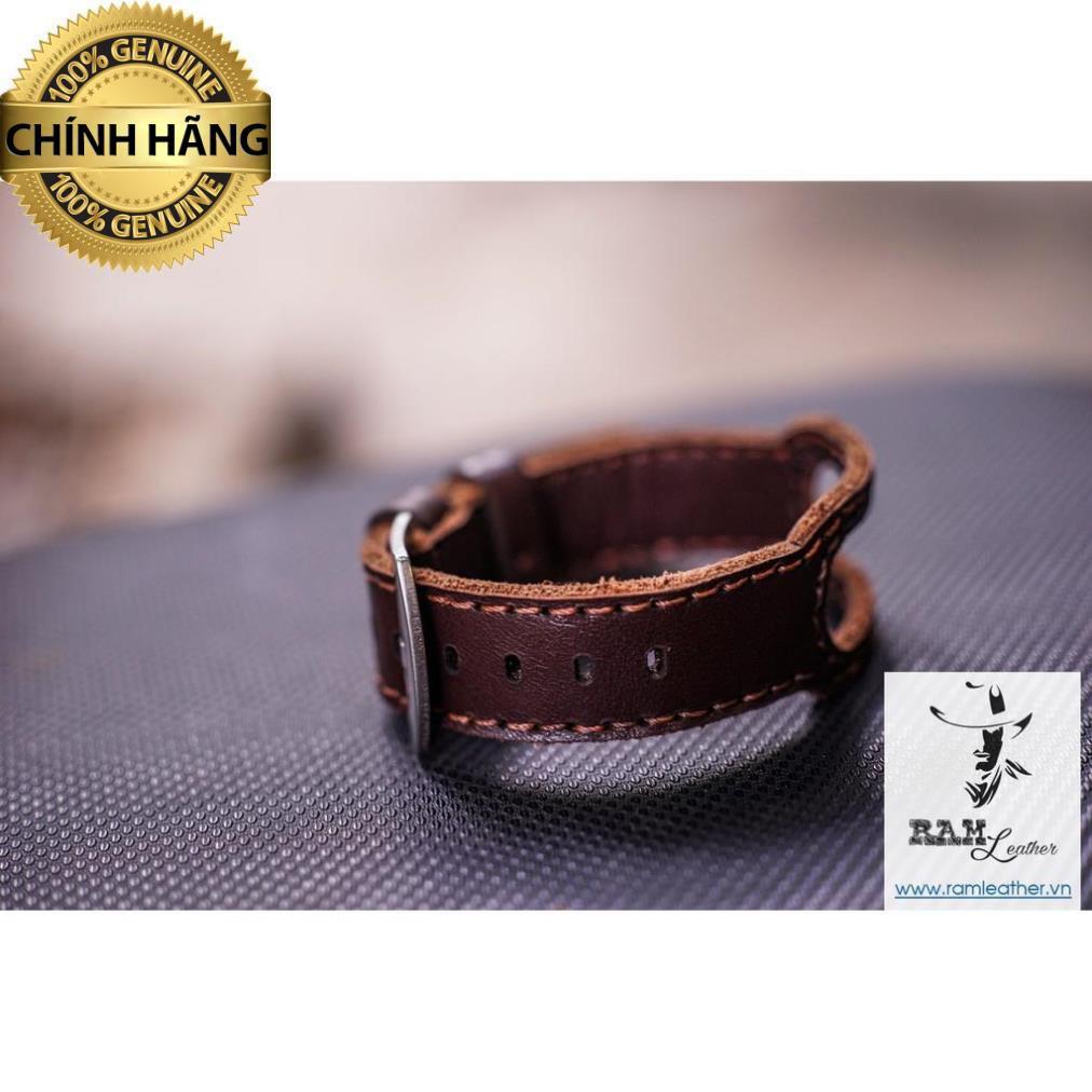 DÂY DA BÒ NÂU ĐẬM DÀNH CHO MIBAND - CHÍNH HÃNG RAM LEATHER .